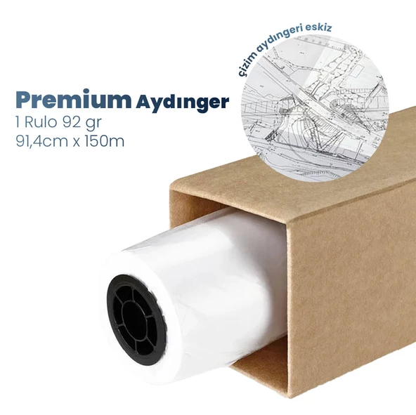 Plotter Sarf  Plankopya Ozalit  Aydınger (Çizim) Kağıdı  92gr  Rulo 91,4cm x 150mt (1 Rulo)