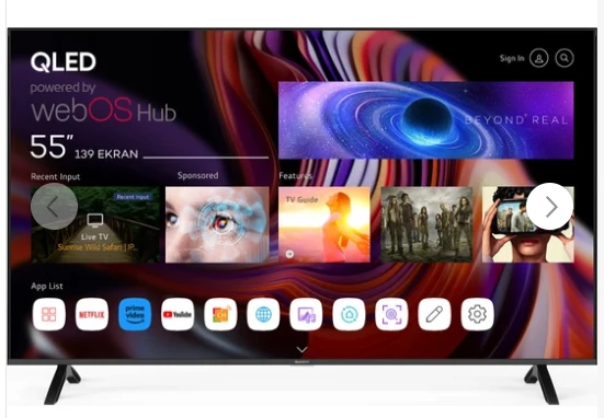 Sunny Sn55qmn252 55 139 Ekran Frameless Uhd 4K Webos Qled