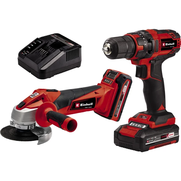 Einhell TC-TK 18 Li Kit CD+AG 1x1.5 Ah + 1x3.0 Ah Akülü Matkap + Taşlama - 4257238