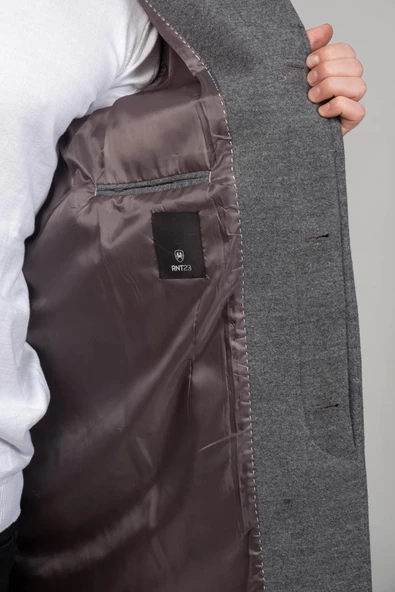 Erkek Kaşe Kumaşdan İçi Astarlı Klasik fit Kaşe Kaban - 10