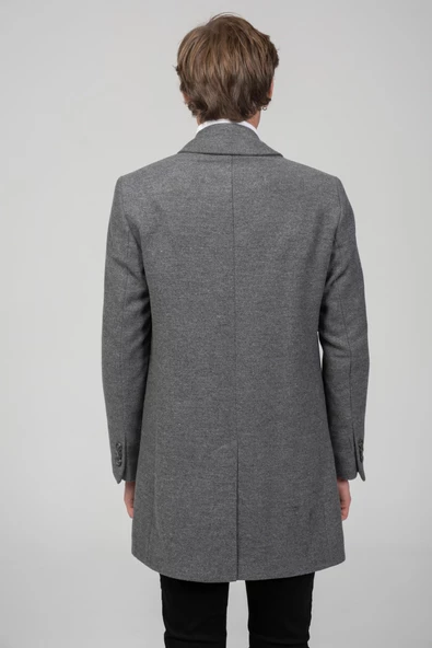 Erkek Kaşe Kumaşdan İçi Astarlı Klasik fit Kaşe Kaban - 11