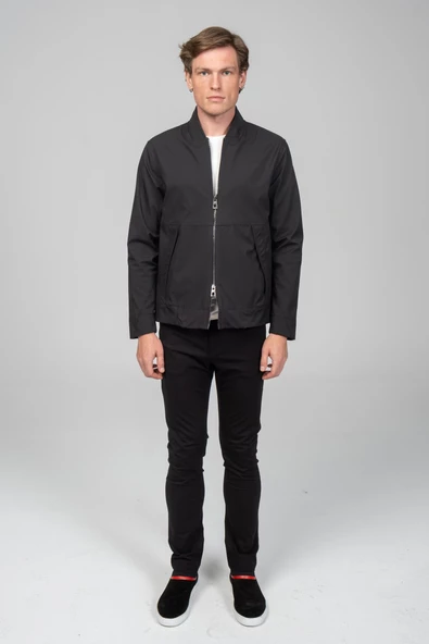 Erkek Teknolojık Kumaşdan Önü Çift Açılır Fermuar Detaylı Astarsız Bomber Mont - 3