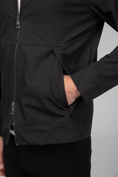 Erkek Teknolojık Kumaşdan Önü Çift Açılır Fermuar Detaylı Astarsız Bomber Mont - 2