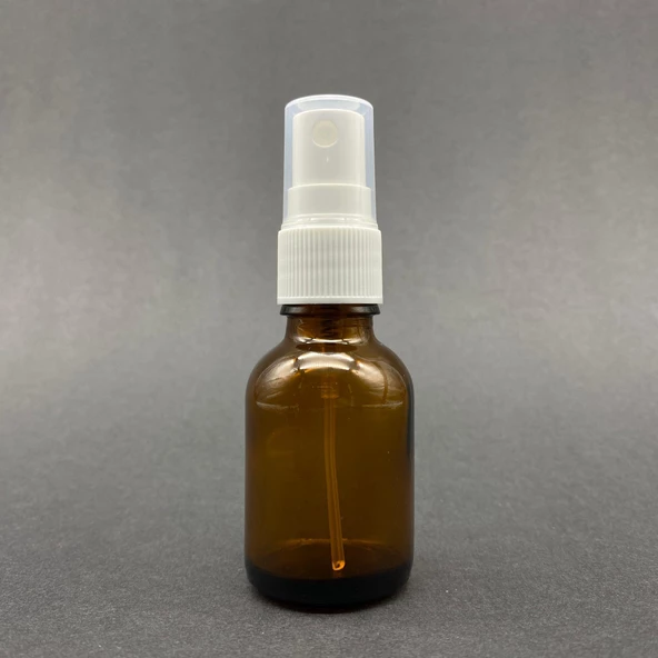 25 Ml Kahverengi Cam Şişe Beyaz Spreyli ,  25Cc Amber Spreyli Boş Şişe x 6 Adet - Resim 2