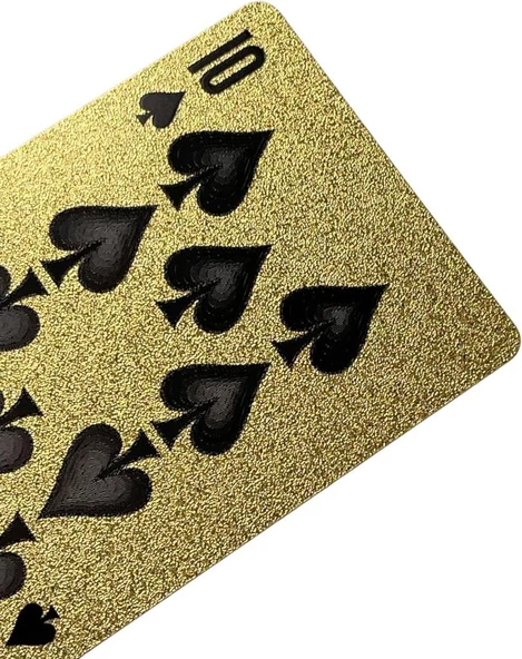 İskambil Kağıdı Altın Renk Plastik Parlak Su Geçirmez Poker Parti Oyun Kartı - 4