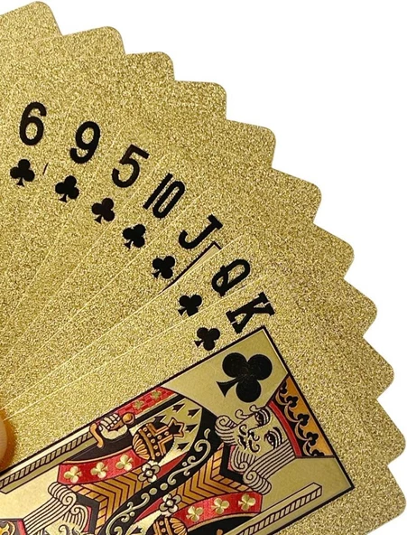 İskambil Kağıdı Altın Renk Plastik Parlak Su Geçirmez Poker Parti Oyun Kartı - 5