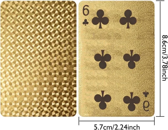 İskambil Kağıdı Altın Renk Plastik Parlak Su Geçirmez Poker Parti Oyun Kartı - 3