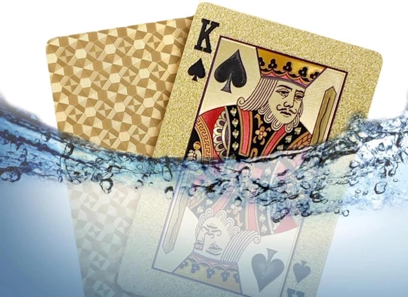İskambil Kağıdı Altın Renk Plastik Parlak Su Geçirmez Poker Parti Oyun Kartı - 2