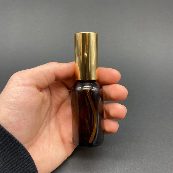 30 Ml Kahverengi Cam Şişe Gold Metal Kapaklı Spreyli ,  30Cc Amber Spreyli Boş Şişe x 3 Adet