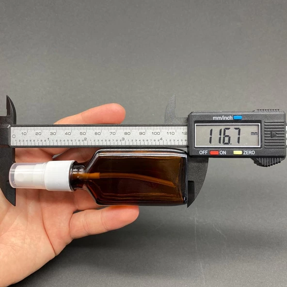 30 Ml Yassı Amber Cam Şişe Beyaz Spreyli ,  30Cc Yassı Amber Spreyli Boş Şişe x 6 Adet - Resim 3