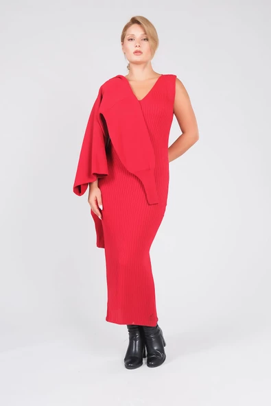 Kadın 2'li Jile Triko Takım Kırmızı - 4