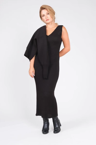 Kadın 2'li Jile Triko Takım Siyah - 5