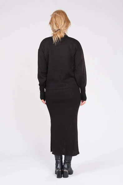 Kadın 2'li Jile Triko Takım Siyah - 6