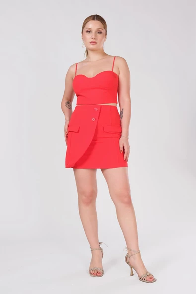 Kadın İp Askılı Büstiyer Kırmızı - 4