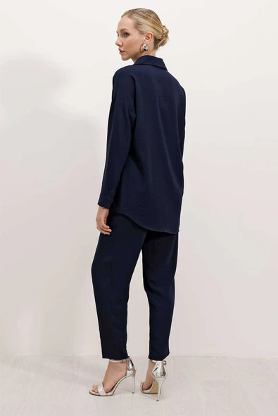 Kadın Oversize İkili Takım Lacivert - 4