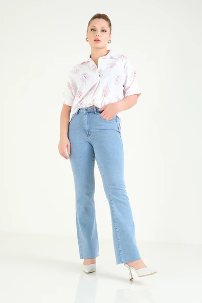 Kadın Oversize Kısa Kollu Bluz Pembe - 3