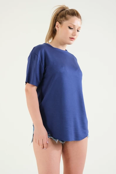 Kadın Oversize T-Shirt Lacivert