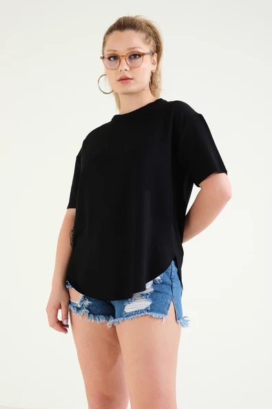 Kadın Oversize T-Shirt Siyah