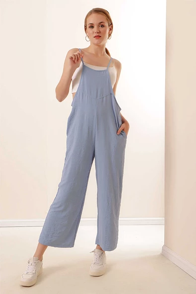 Kadın Askılı Tulum Mavi - 2