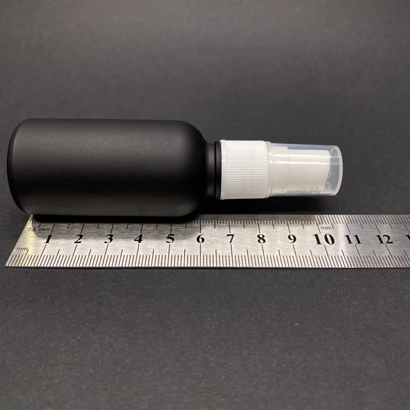 30 Ml Siyah Mat Cam Şişe Beyaz Spreyli ,  30Cc Siyah Spreyli Boş Şişe x 3 Adet - Resim 3