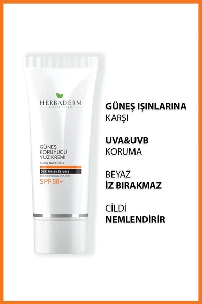 Herbaderm Güneş Koruyucu 50 Spf Yüz Kremi 75 ml - 2