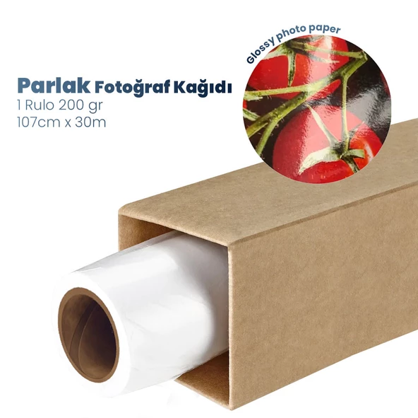 Plotter Sarf Microporous (Glossy) Parlak Fotoğraf Kağıdı Waterprof 200gr 107cm x30mt (1 Rulo)