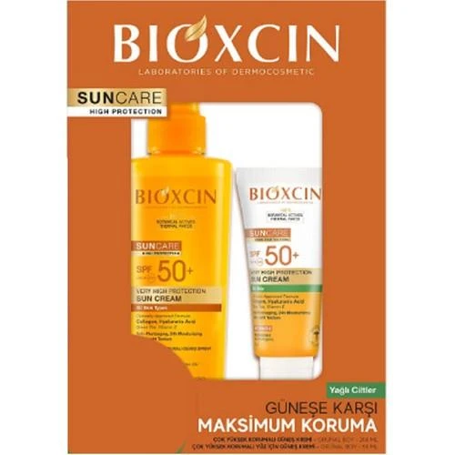 Bioxcin Sun Care Spf 50 Yüz Güneş Kremi 50 ml Karma Yağlı Cilt + Vücut Güneş Spreyi 200 ml