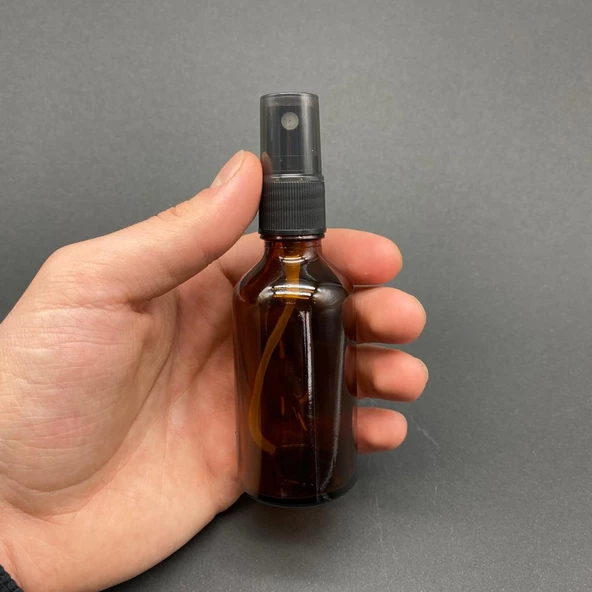 50 Ml Kahverengi Cam Şişe Beyaz Spreyli ,  50Cc Amber Spreyli Boş Şişe x 6 Adet