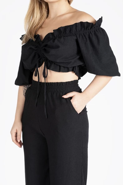 Kadın Bürümcük İkili Takım Siyah - 6