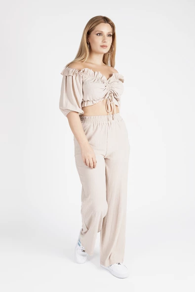 Kadın Bürümcük İkili Takım Vizon - 2