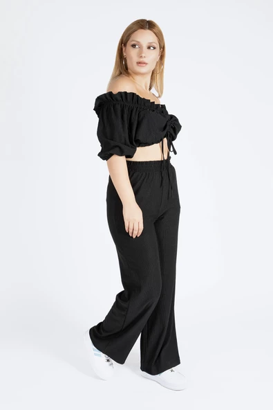 Kadın Bürümcük İkili Takım Siyah - 4