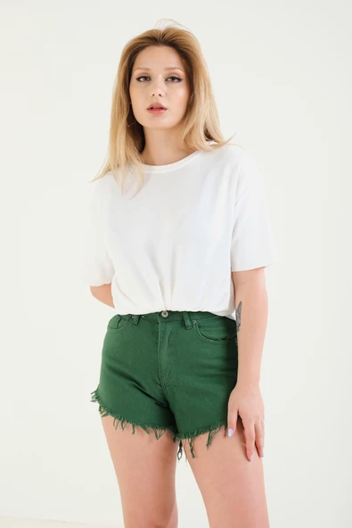 Kadın Oversize T-Shirt Ekru