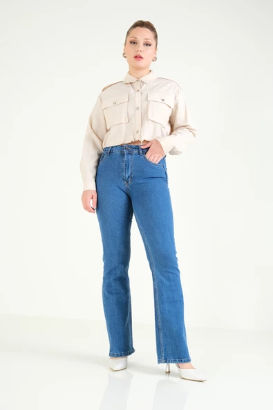 Kadın Paraşüt Crop Mont Taş - 5