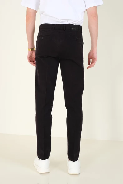 Erkek Yan Cep Kanvas Pantolon Siyah - 5