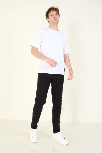 Erkek Yan Cep Kanvas Pantolon Siyah