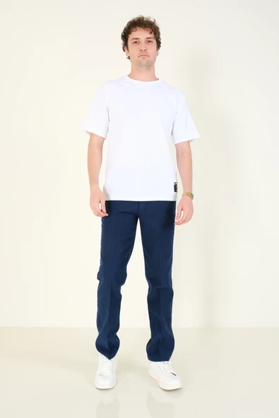 Erkek Yan Cep Pantolon Lacivert - 4