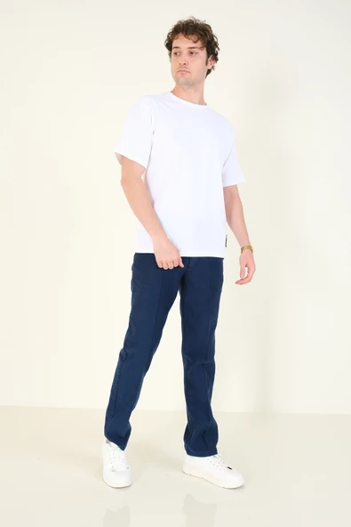 Erkek Yan Cep Pantolon Lacivert - 5