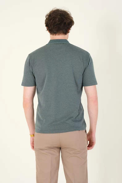 Erkek Polo Yaka Cepli T-Shirt Yeşil - 6