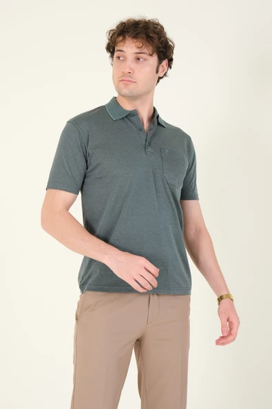 Erkek Polo Yaka Cepli T-Shirt Yeşil - 2