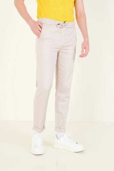 Erkek Duble Paça Jogger Pantolon Taş - 4