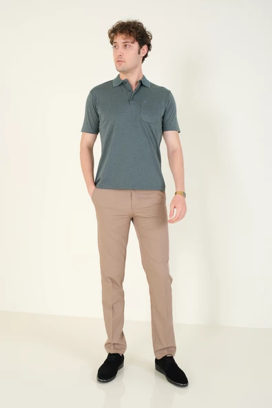 Erkek Polo Yaka Cepli T-Shirt Yeşil - 5