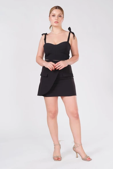 Kadın Bağlamalı Büstiyer Siyah - 3