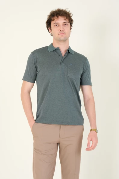 Erkek Polo Yaka Cepli T-Shirt Yeşil