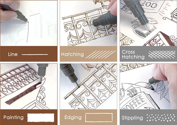 Artline Teknik Çizim Kalemi Set 24lü kahve-Gri-Sepia tonlar - 2