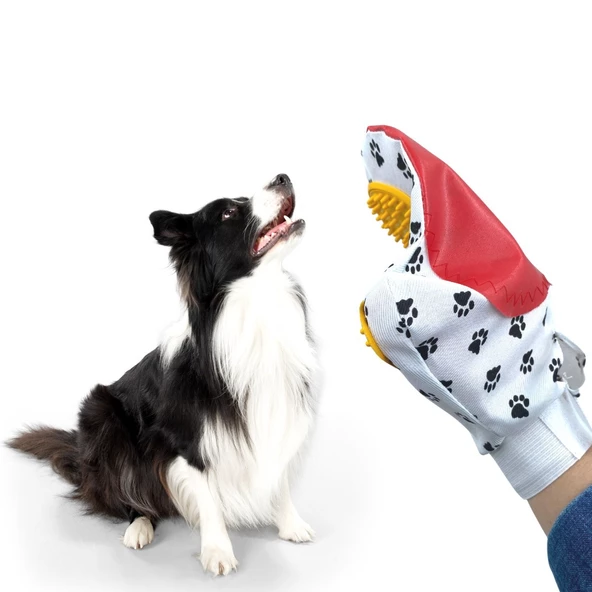 Kedi Köpek Yıkama Tüy Açıcı Düğüm Çözücü Plastik Tımar Masaj Eldiveni El Fırçası - 3