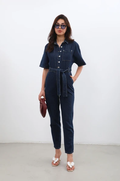 Kadın Yarasa Kol Jean Tulum Rins - 5