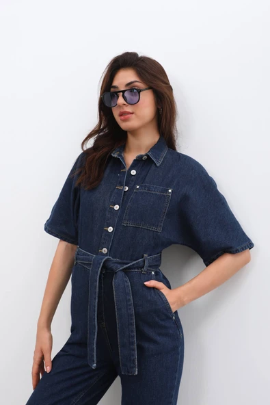 Kadın Yarasa Kol Jean Tulum Rins - 4