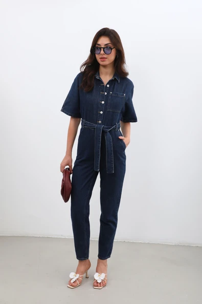 Kadın Yarasa Kol Jean Tulum Rins - 8