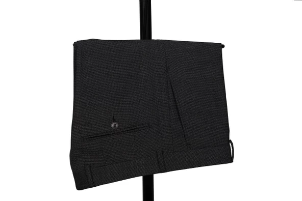 Slim Fit Yünlü Gri Takım Elbise - 4