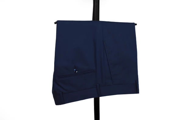 Slim Fit Parlament Mavisi Takım Elbise - 4